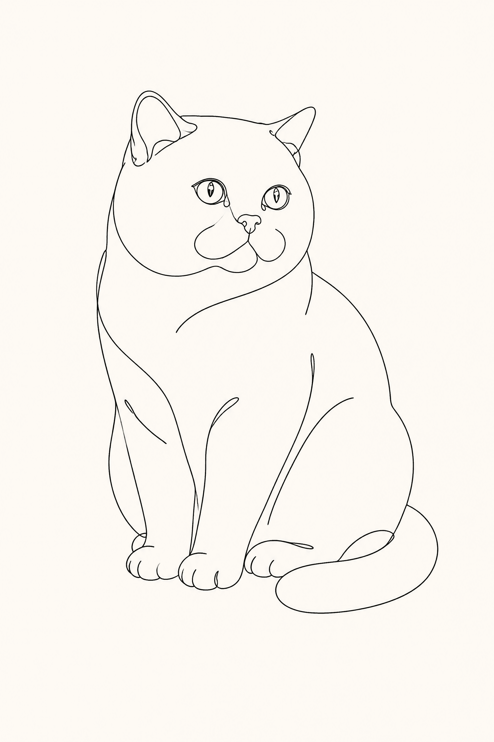 Affiche British Shorthair — portrait line art