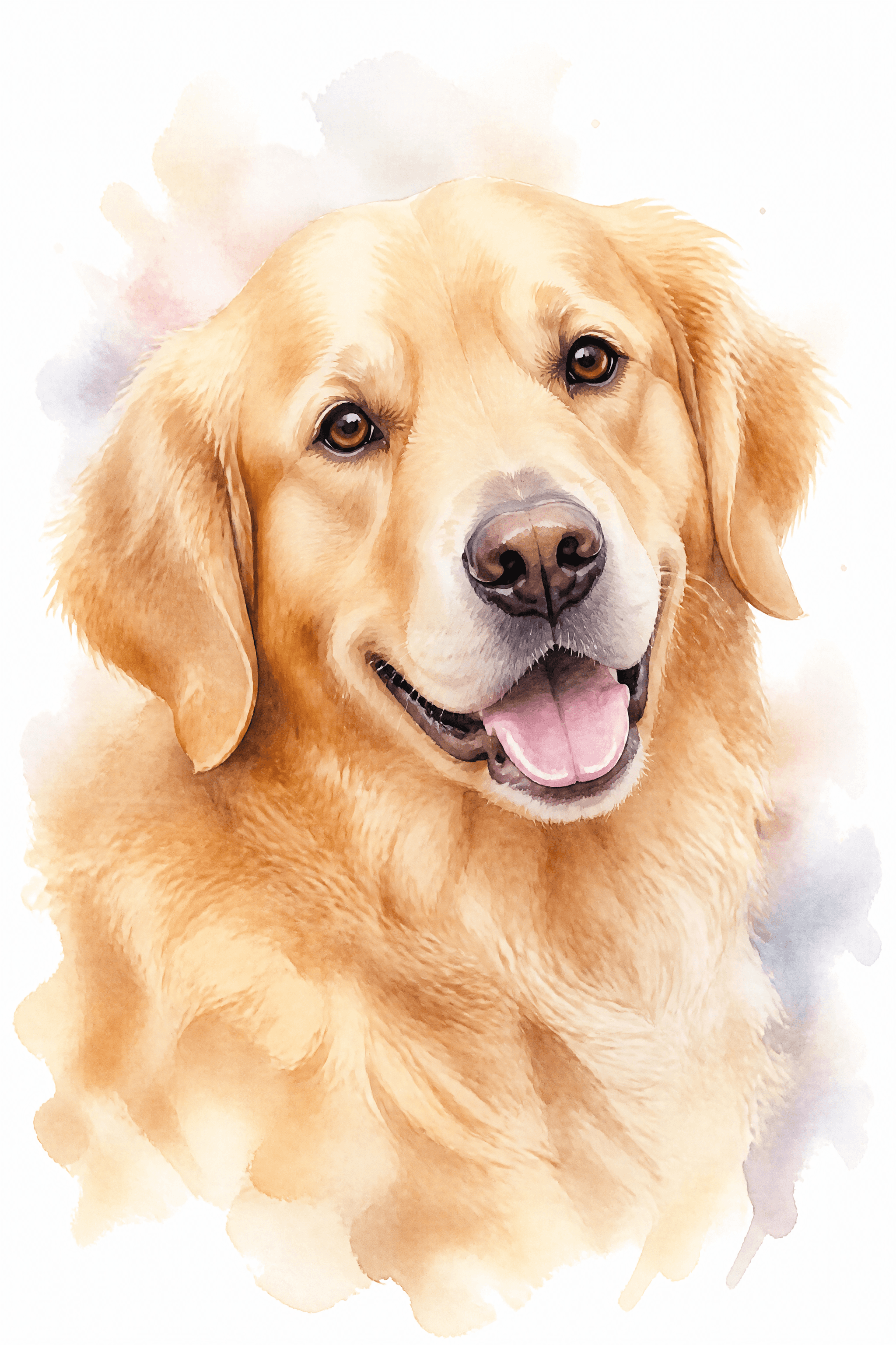 Affiche Golden Retriever — portrait aquarelle