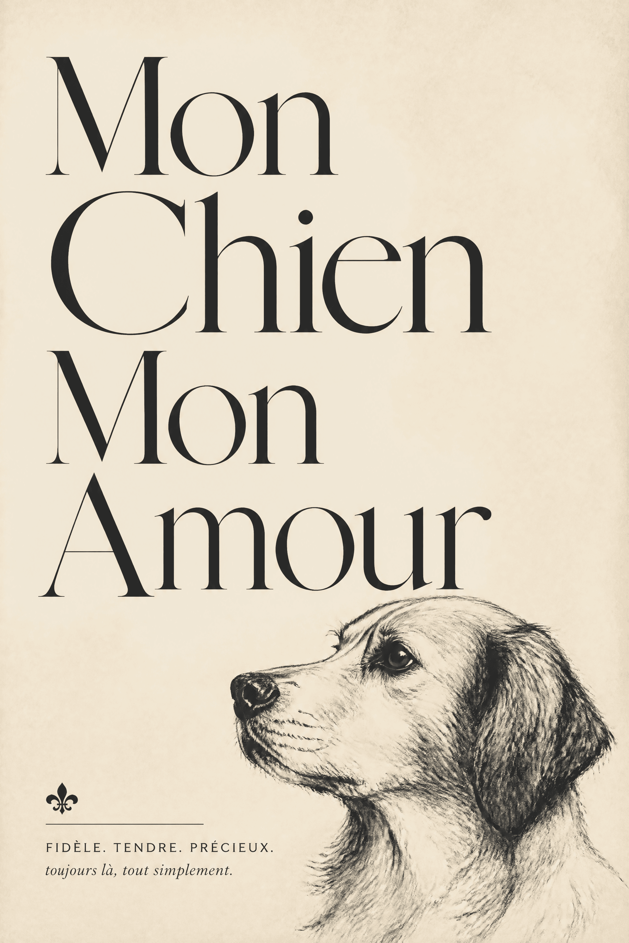Affiche Typographique — Mon Chien Mon Amour
